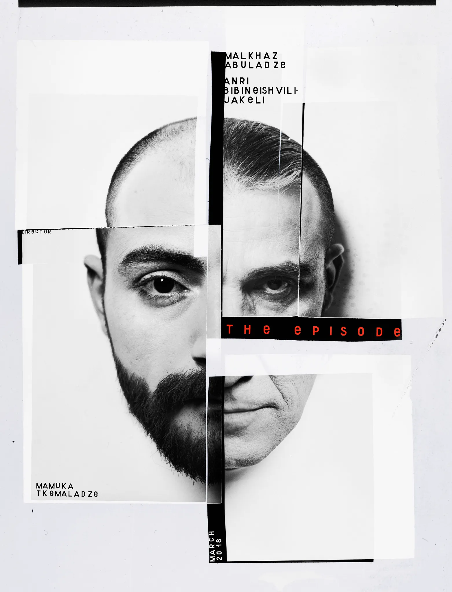 The Episode poster: two actors’ faces cut and spliced into one black-and-white collage.